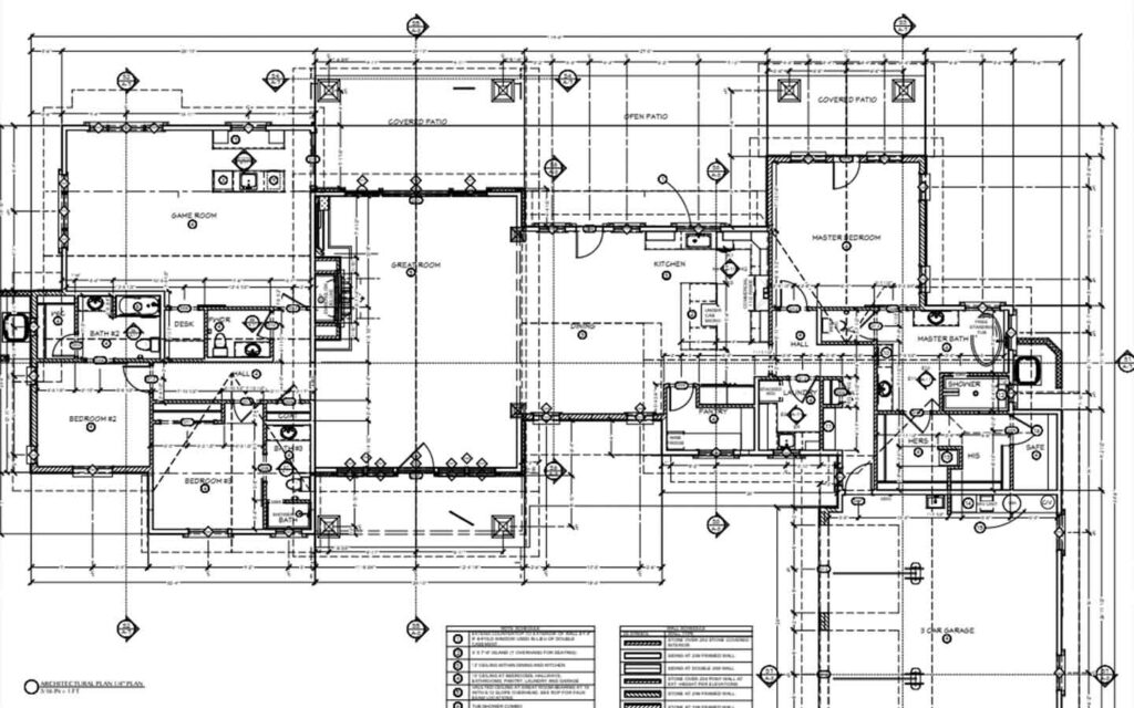 Detailed floor plan from a Prescott custom home design set for a Talking Rock Ranch residence