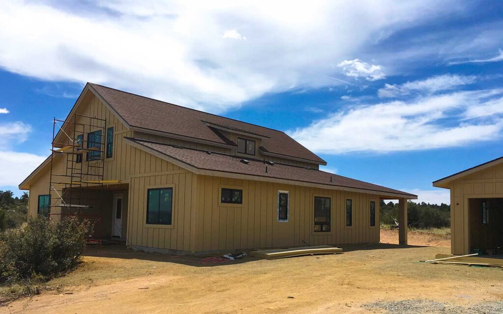 Custom home under construction by Hughes Building Company in Las Vegas Ranch near Prescott, AZ