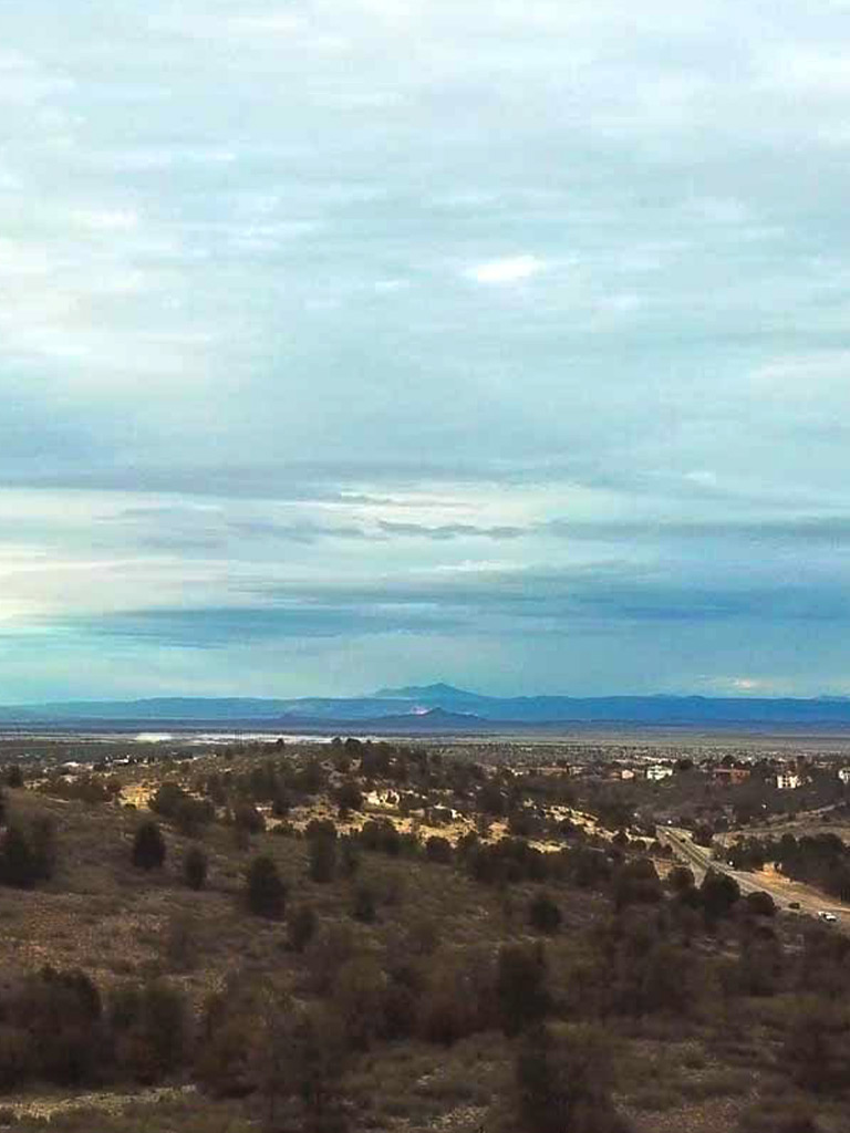 North-facing aerial view from Stringfield at Granite Mountain, showing high-desert landscape and distant horizon in Prescott, AZ.